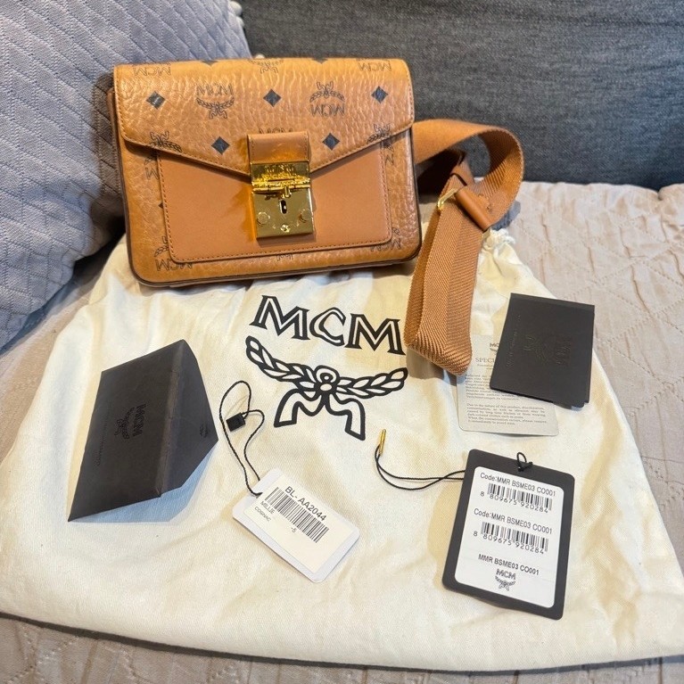 MCM Millie Small Crossbody Visetos Cognac - Preloved