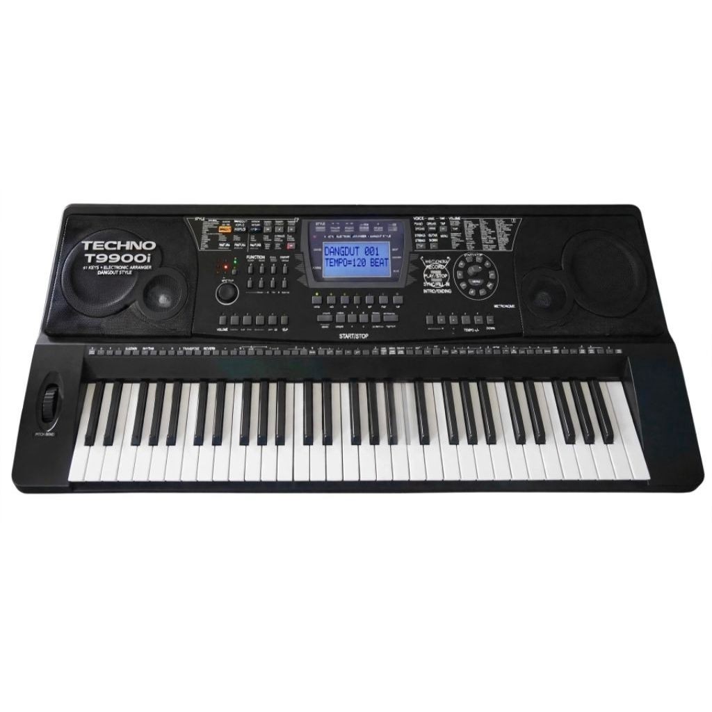 Keyboard Elektrik Techno T9900i 61 Tuts dengan Layar, Speaker Built-in dan Pedal Pitch Bend
