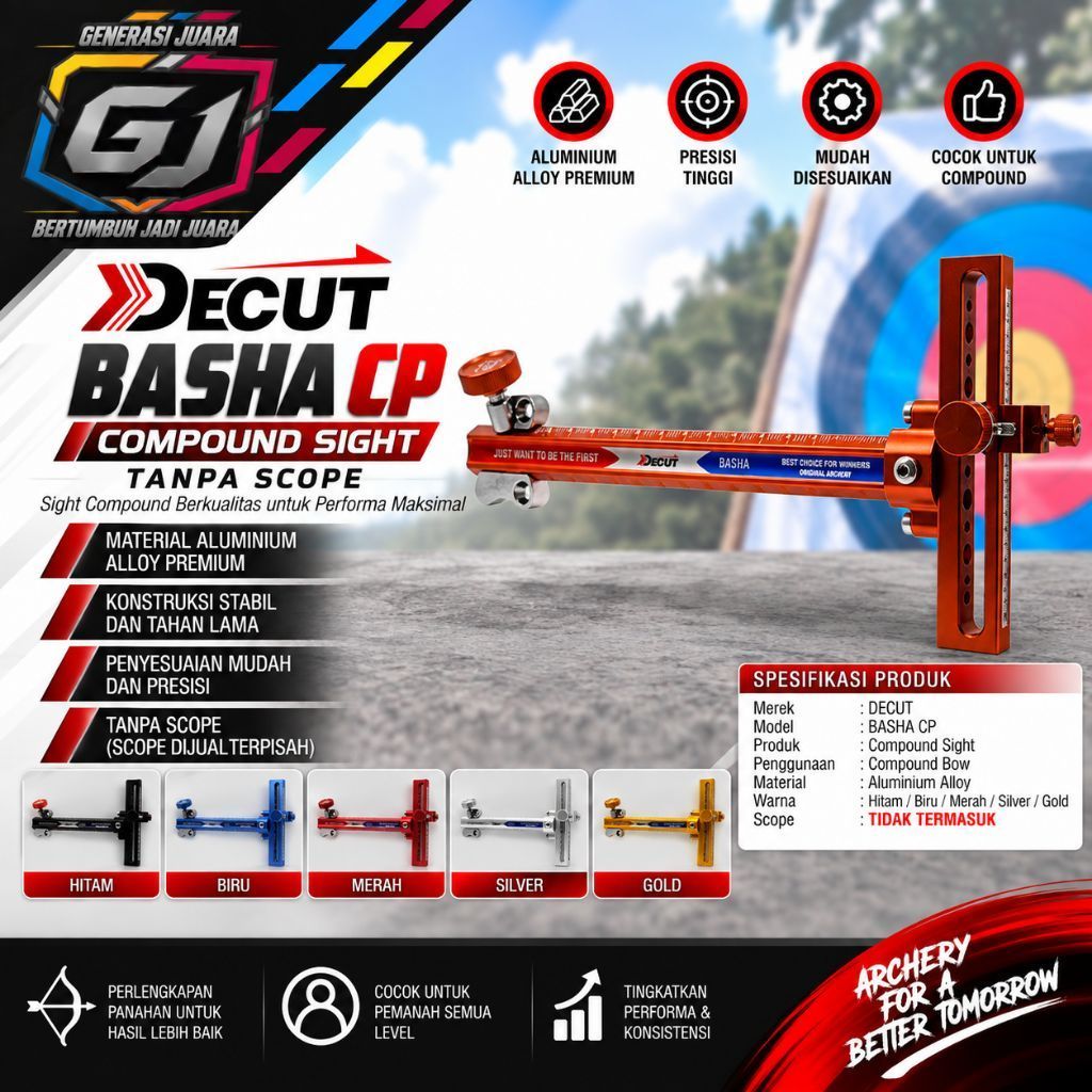 DECUT BASHA CP Compound Sight Original | Sight Busur Compound Archery TANPA SCOPE

