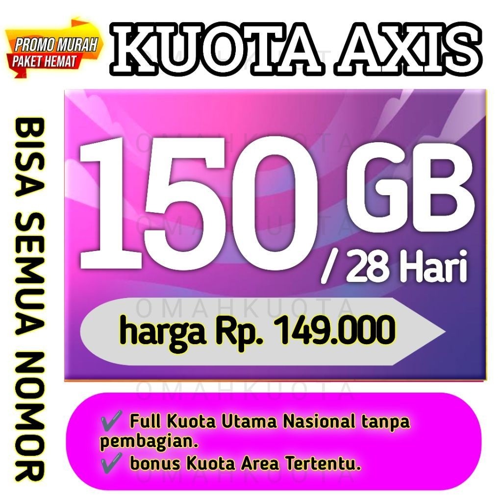 HOTPROMO ISI KUOTA AXIS 100GB FULL KUOTA UTAMA - PAKET KUOTA AXIS TERMURAH 100GB
