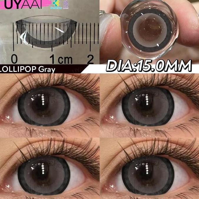 Eyecare- [Minus 0.00S/D~6.00]Uyaai Softlens Diamonds /Lollipop Brown Black Lensa 15.0 Mm B Eyes Lens
