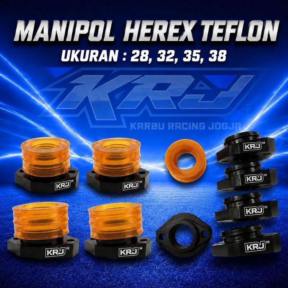 [TORA] SET MANIPOL HITAM MIRING HEREX + KARET MANIPOL INTAKE TEFLON KRJ 28 30 32 33 34 35 38 40 42