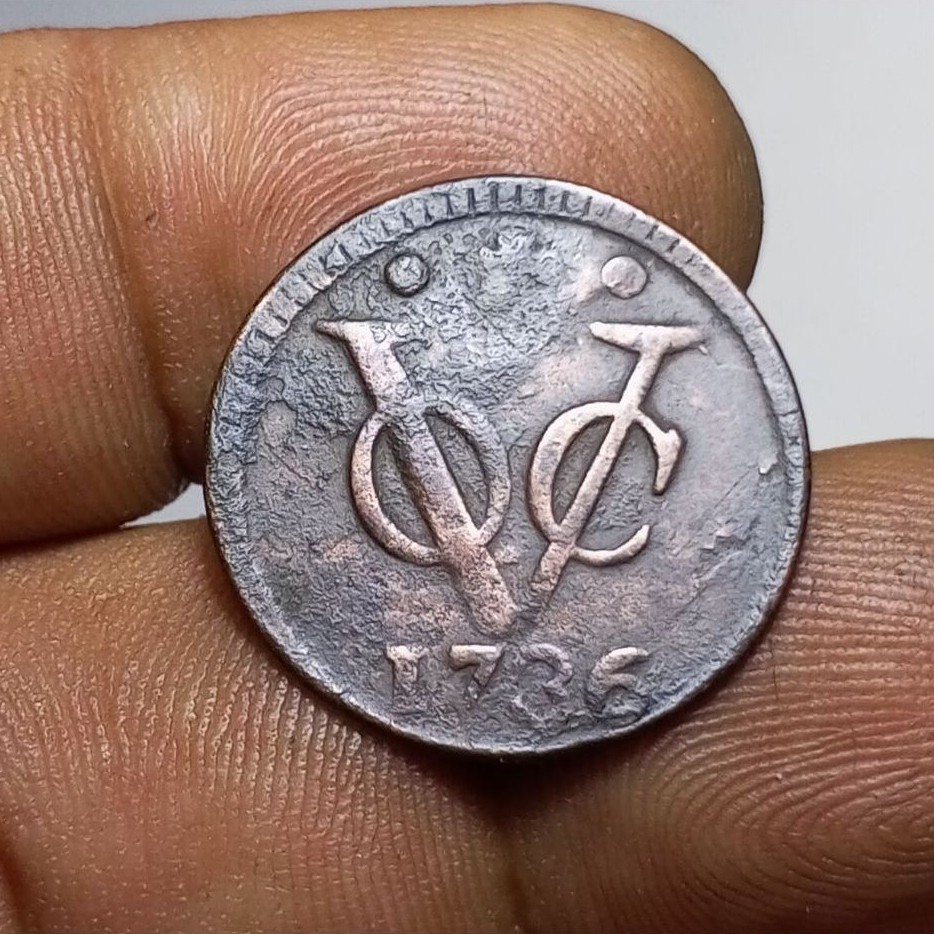 Koin VOC 1 Duit Holland 1736 (tahun sulit)