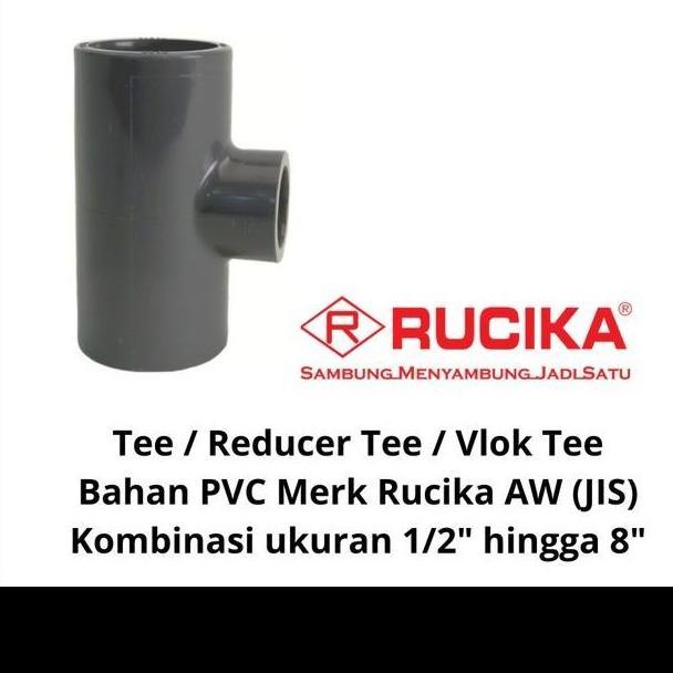 Reducer T Verlop Vlok Tee 1" X 1/2" Inch Pvc Rucika Aw