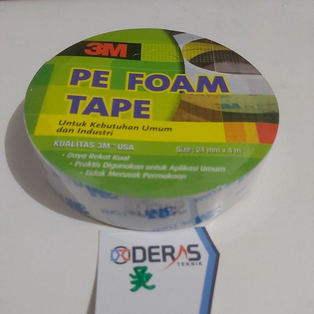 3M Double Tape PE Foam tebal: 1.0 mm, size 24 mm x 4m - Satuan