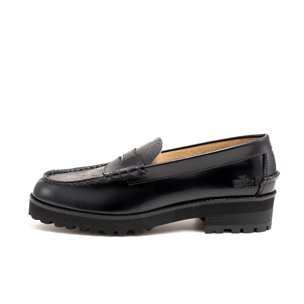 Kenford Tank Sole Loafers Black Paisley