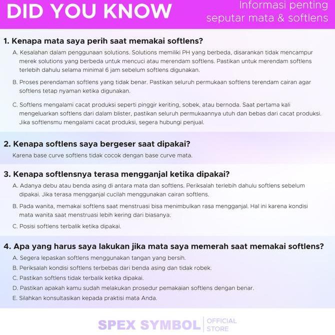 Eyecare- Spex Symbol Softlens Ice N.8 Color (Pink, Blue, Green) By Exoticon | Softlens Baby Eyes | S