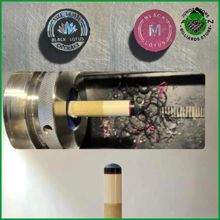 Cue Tip Arden Black Lotus - Tip Biliar 8 Lapis 14Mm | Cocok Untuk Shaft Maple Baru
