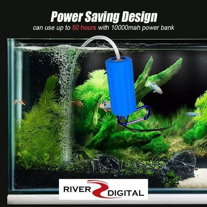Pompa USB Aerator Udara / Air Pump / Power Bank / Aquarium Aquascape