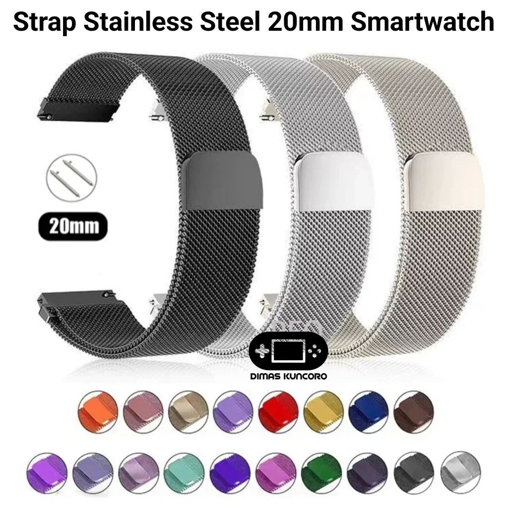 Strap Stainless Steel 20mm dt no.1 dt88 dt89 dt93 dt94 dt96 dt102 tali jam smartwatch