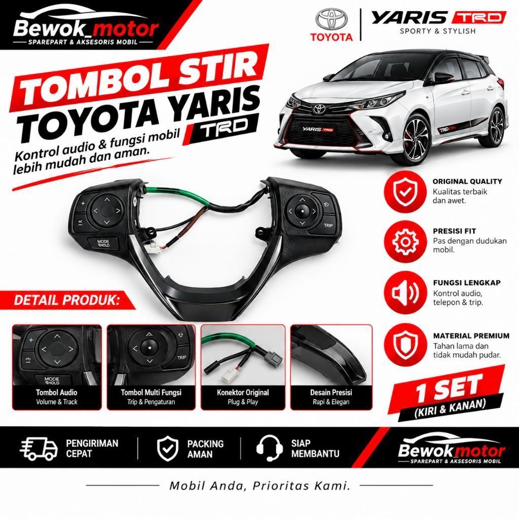 tombol audio stir tombol stir yaris vios 2014-2018 complit original