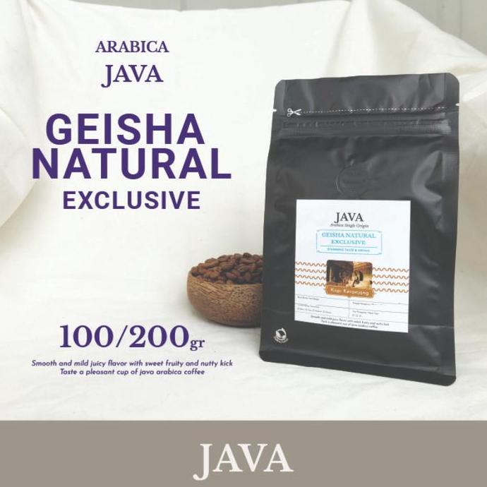 Whel- Arabica Java Geisha Natural Exclusive Kopi Bean, Bubuk 100-200Gr
