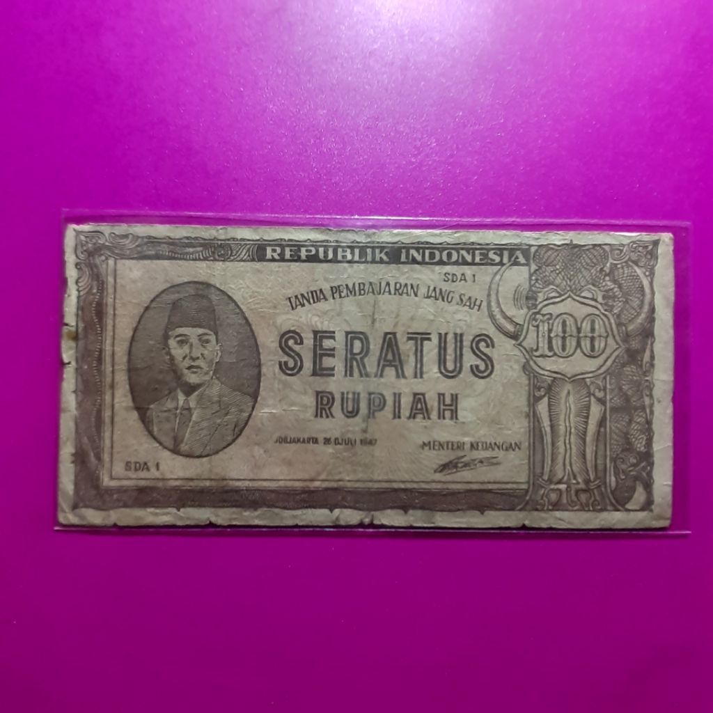 uang kuno 100 rupiah 1947