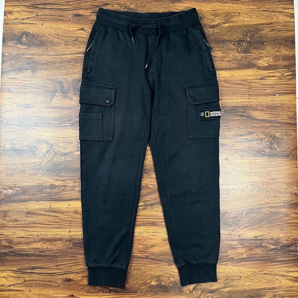 celana panjang joger natgeo cargo hitam size 27-30