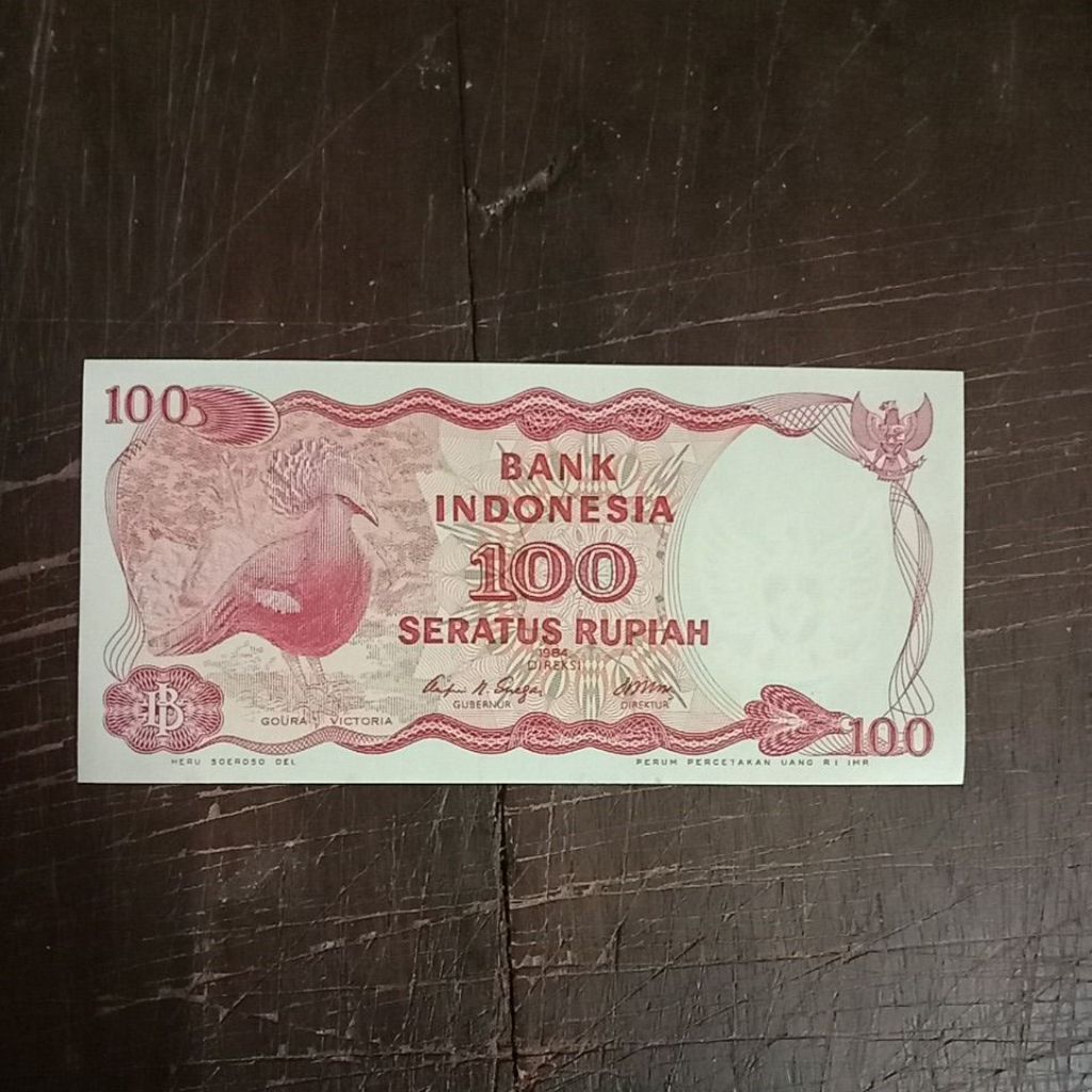 UANGKUNO 100 RUPIAH BURUNG GOURA THN 1984