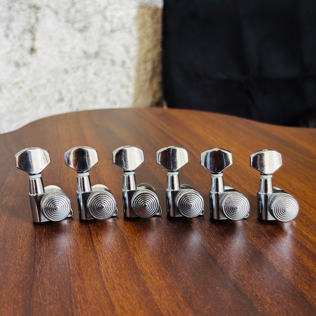 dryer locking tuner inline(sejajar kanan)gitar 6string original product warna chrome-dryer locking t