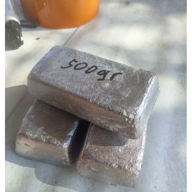 Timah Batangan keras Murni 99,9% Mudah Lebur 500 Gram