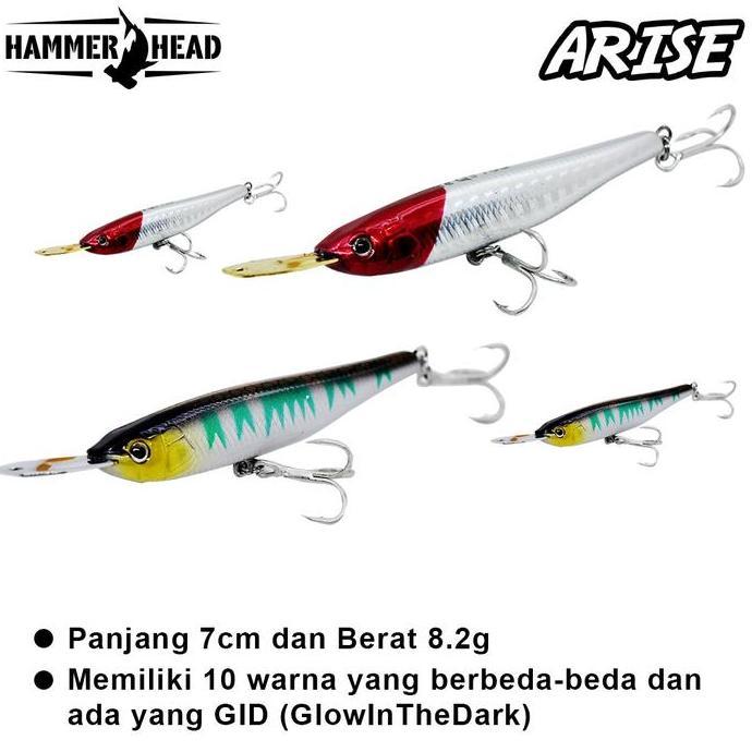 Pilihan - Hammerhead Umpan Minnow Arise 5.6G/40Mm - 8.2G/70Mm | Umpan Pancing Minnow | Minnow Ul