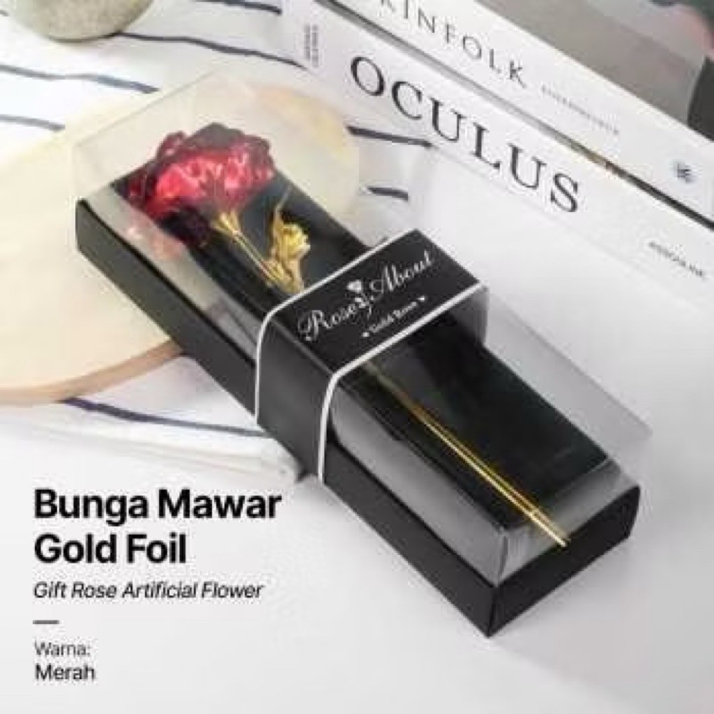Gift Bunga Mawar Gold Foil