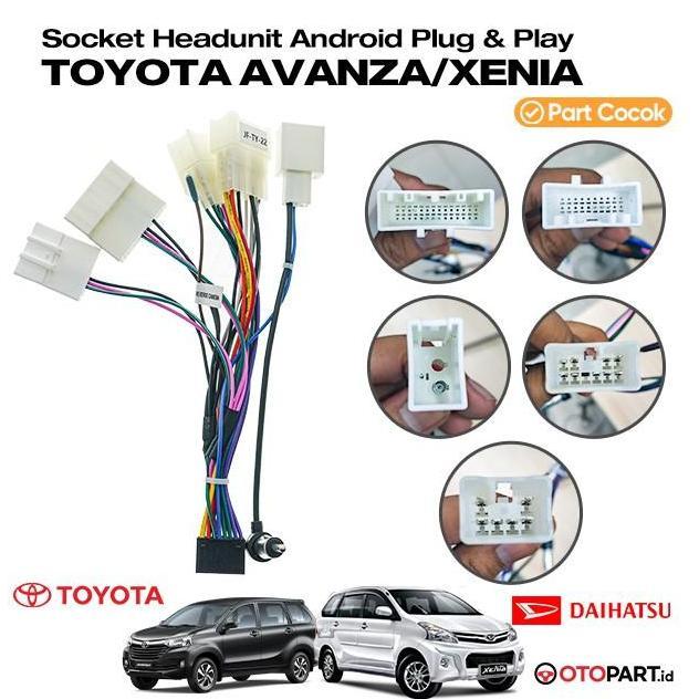 Soket Kabel PNP Head Unit Android Toyota Daihatsu Avanza / Xenia