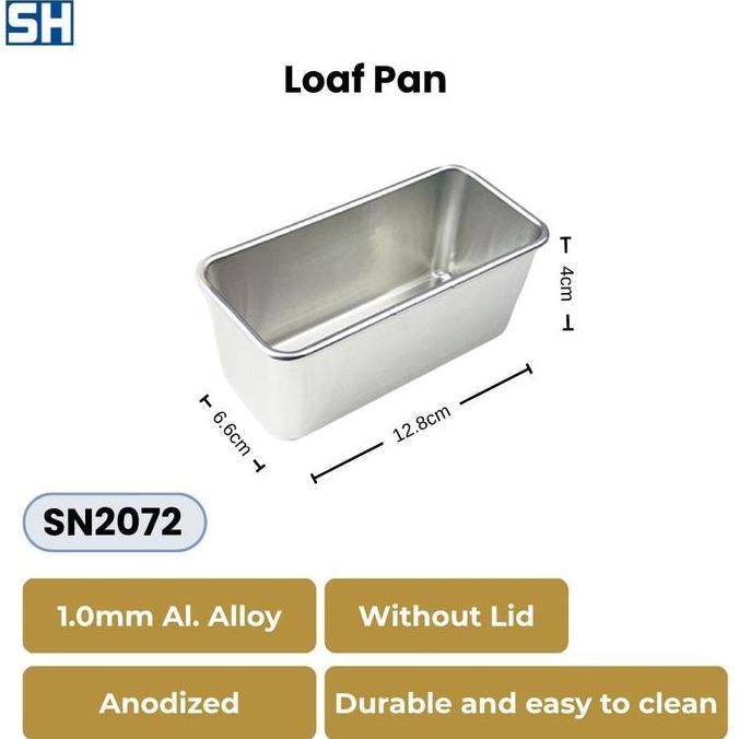 Pilihan - Loyang Roti Tawar Tanpa Tutup Aluminium Alloy Toast Loaf Baking Pan Sanneng Sn2072