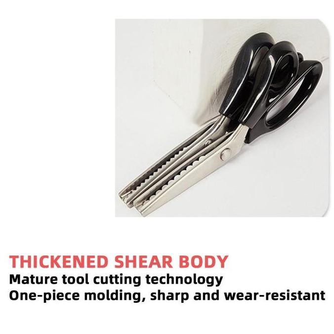 Gunting kain bergerigi Baja tahan karat Gunting gelombang kain gunting zigzag stainless