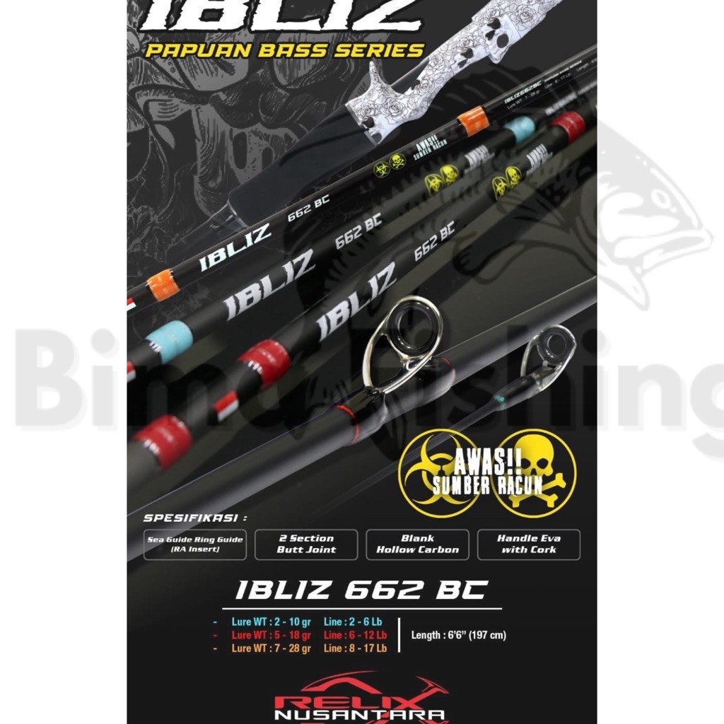 Joran Relix Nusantara IBLIZ 662 BC 8-17LB • 6-12LB • 2-6LB Joran Baitcasting Relix Nusantara