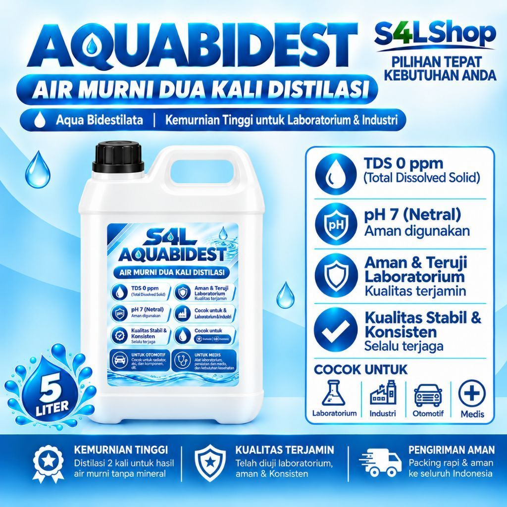 Aquabidest / Aquabidestilata / Aquabidest 5 Liter