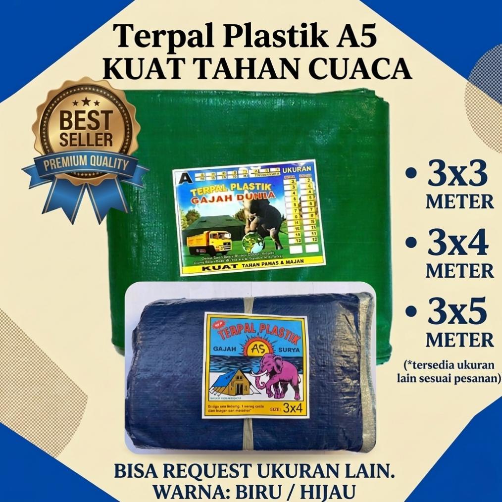 Terpal Plastik A5 Ukuran 3x3/ 3x4/ 3x5/ Terpal A5 / Terpal Tebal