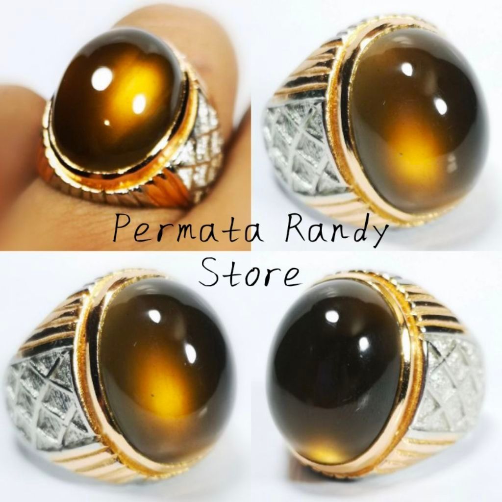 Batu Cincin Natural Akik Bio Solar Aceh Neon No treadmend Super Giwang kristal