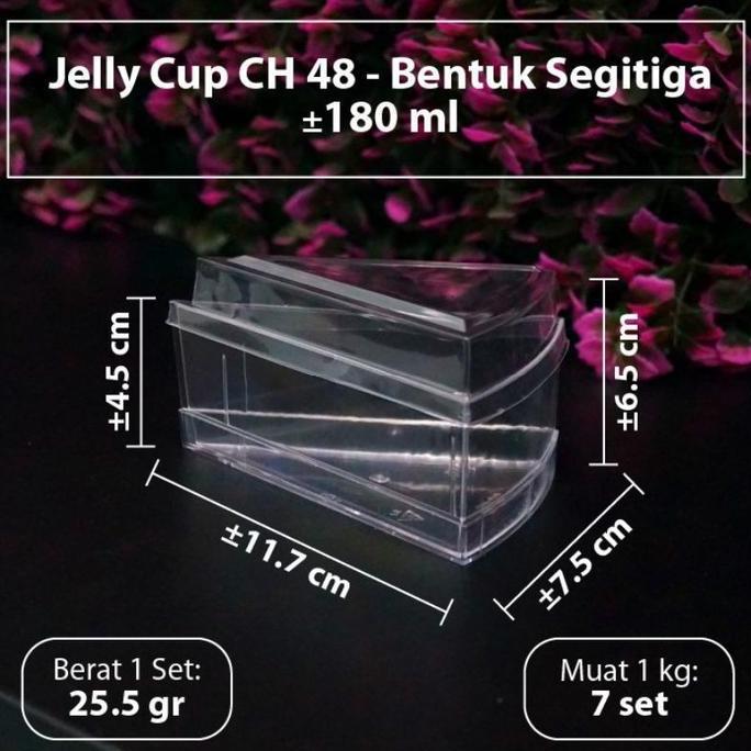 GELAS PUDING DAN CAKE isi 10 pcs - CH 48 / CUP PUDING SEGITIGA /MIKA