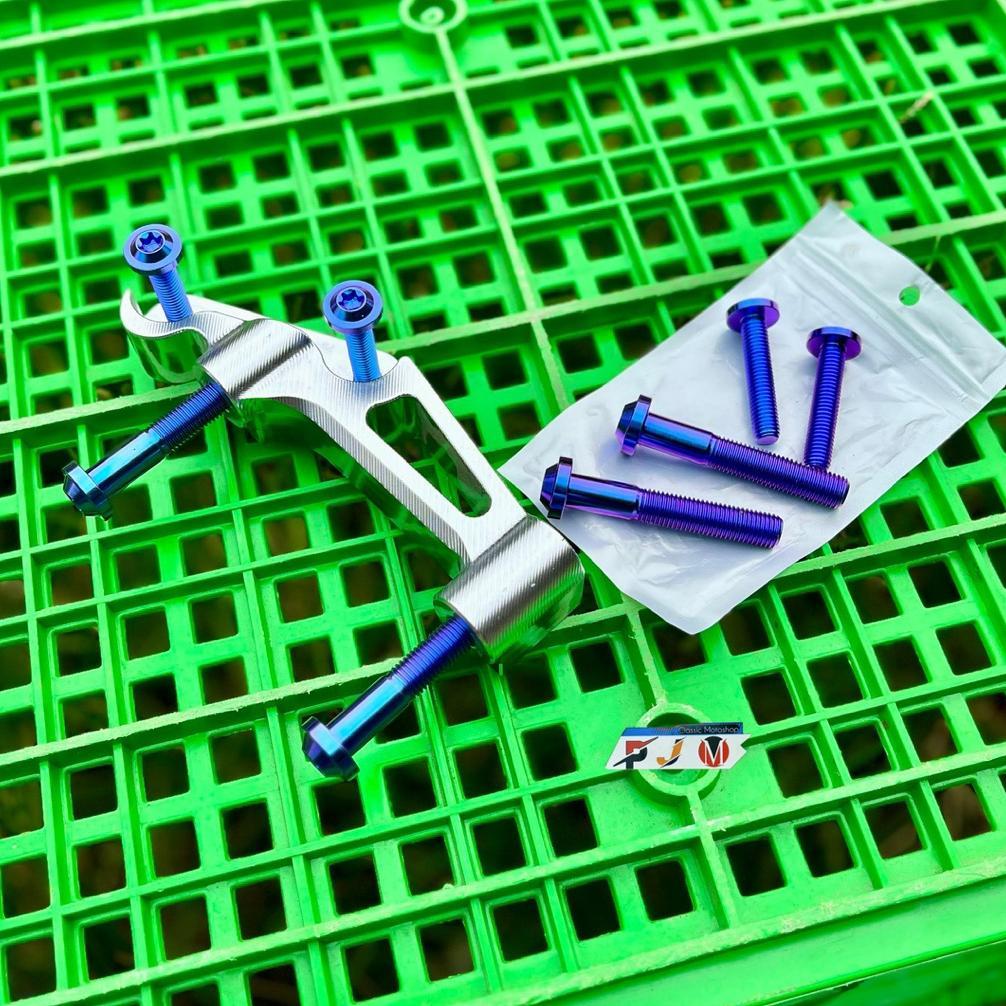 Baut Kaliper set Baut Bracket Kaliper Titanium Blue Purple Baut Titanium Bracket Kaliper Ninja 4 pis