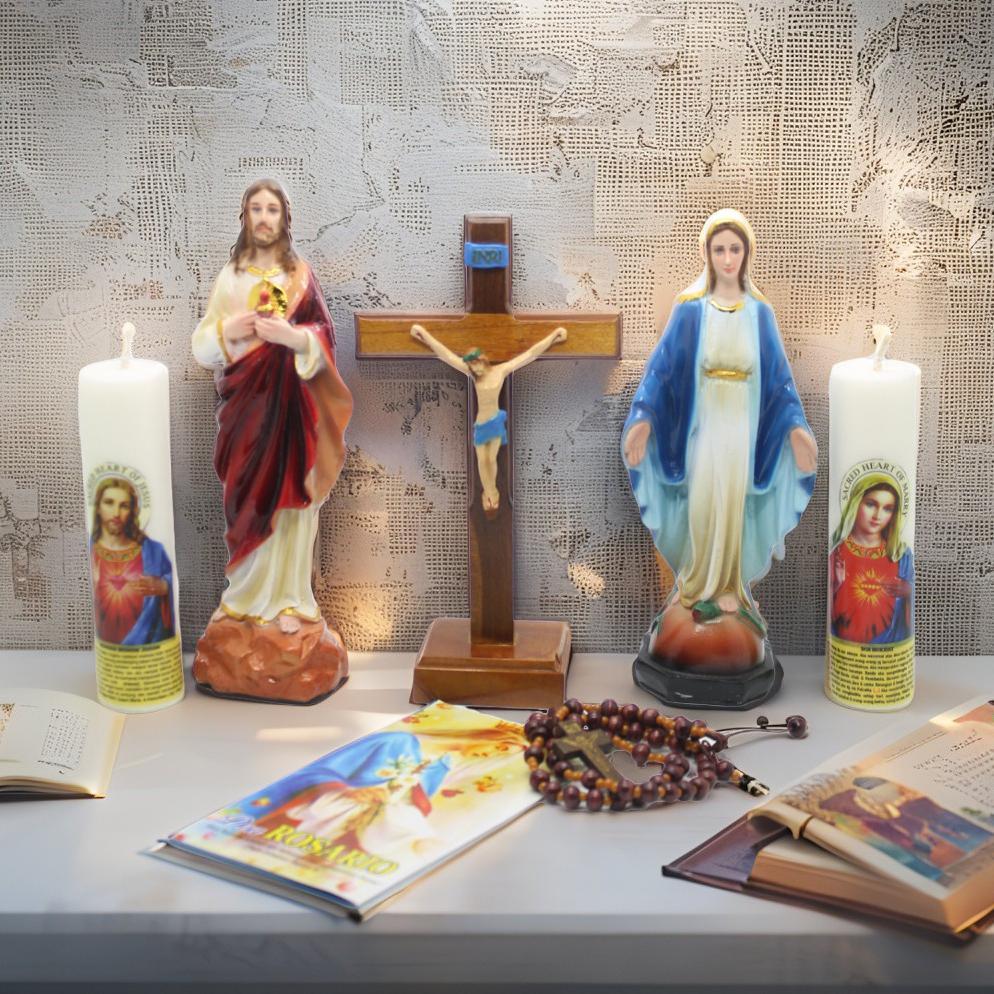 SET DOA KATOLIK LENGKAP / SALIB DUDUK KATOLIK / PATUNG BUNDA MARIA YESUS / ROSARIO / SALIB YESUS