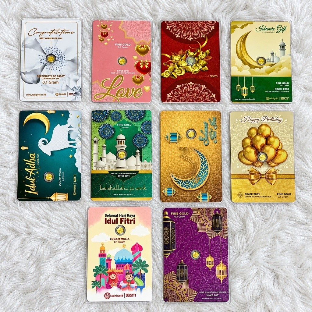 (READY STOCK) FINE Gold Logam Mulia 999 Minigold Fine Gold 24K 0.1gram Gift Series 100% ORIGINAL