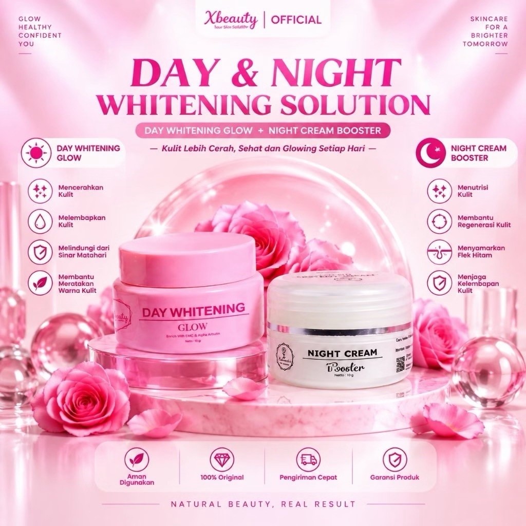 Night cream booster + Day cream whitening | BPOM APPROVED