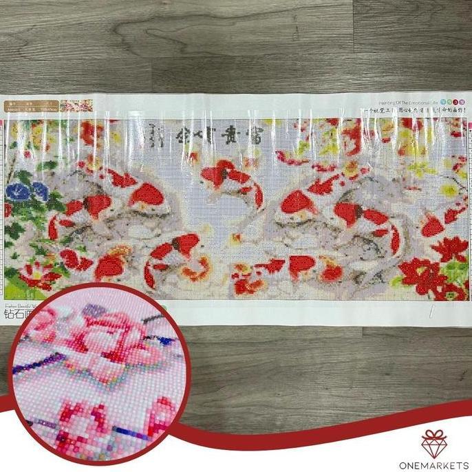 DIY Diamond Painting Full. Ikan koi taman bunga 20075 cm D619SB