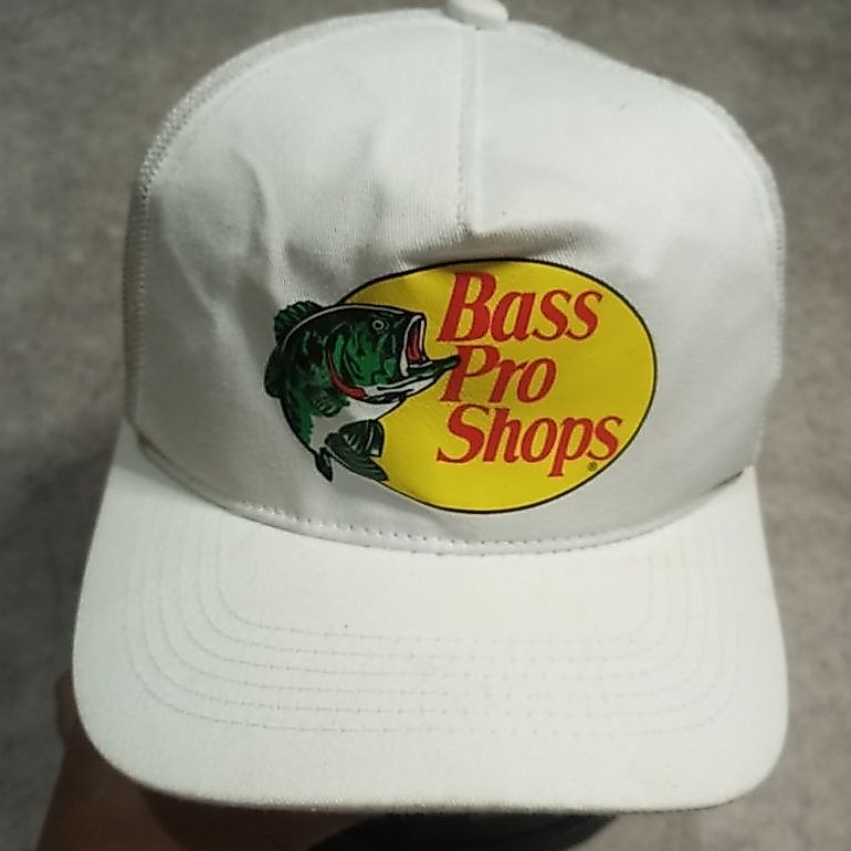 Topi Caps Bass Pro Shops White Trucker Second Original