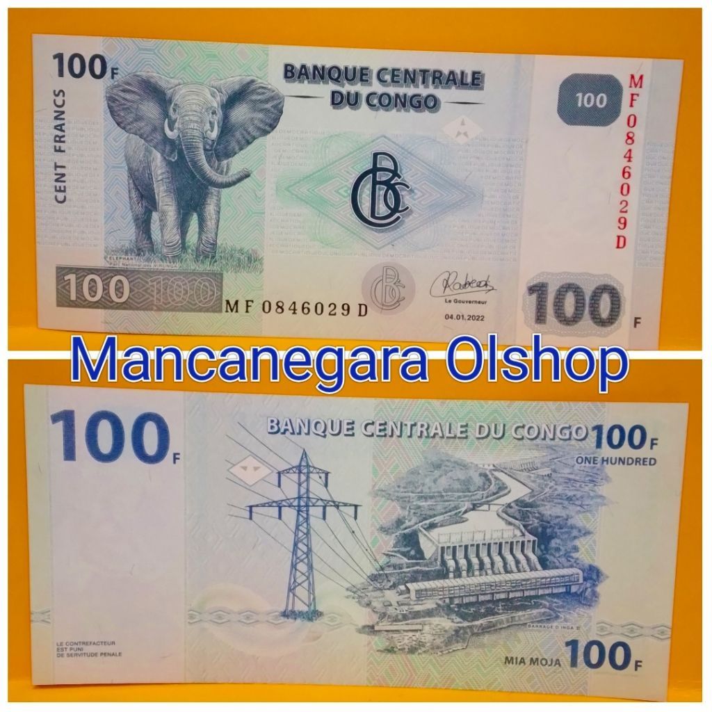 Uang Kuno Congo 100franc UNC Untuk Mahar dan Koleksi Numismatik