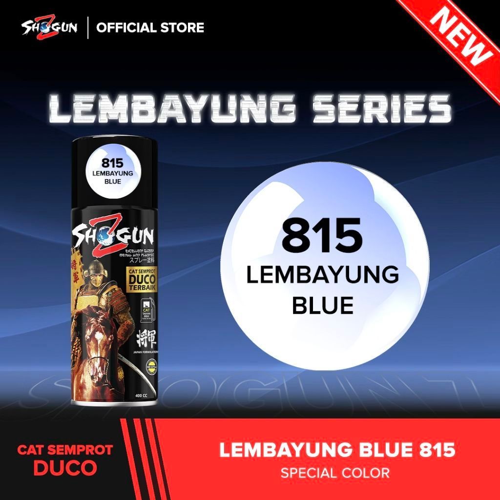 SHOGUN Z 815 LEMBAYUNG BLUE CAT SEMPROT SPRAY PAINT WARNA PEARL BIRU LEMBAYUNG BIRU tahan bensin