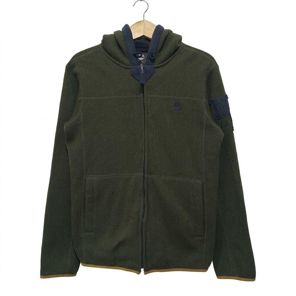 Jacket Hoodie Zipper Outdoor Tebal Timberland 1974 Hijau Army size S