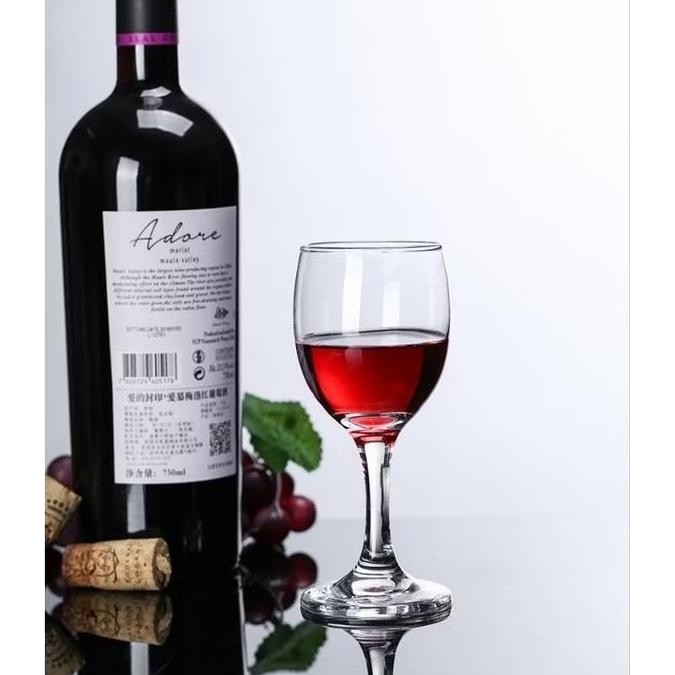 2  PCS  GELAS WINE/GELAS TINGGI/GELAS KACA UK 200ML