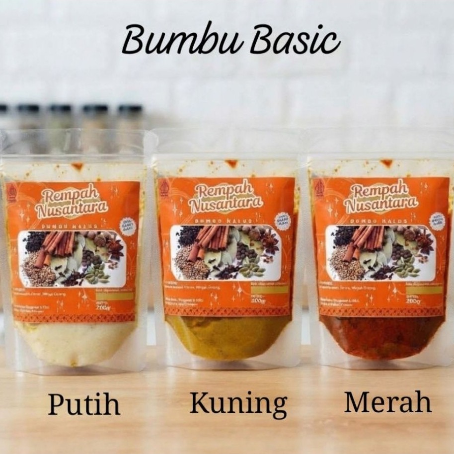 bumbu halus, bumbu dasar putih kuning merah 200gr