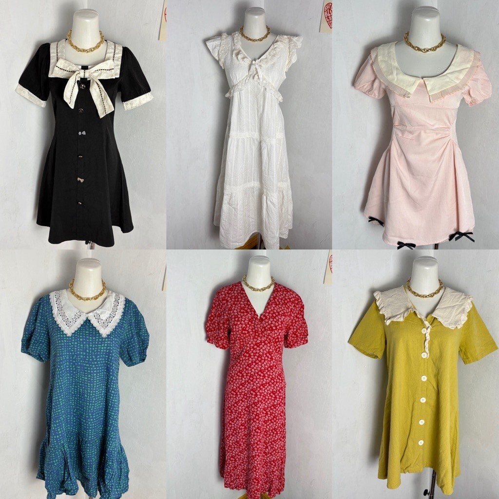 ETALASE M MIDI DRESS BRUKAT WANITA GAUN PANTAI OUTFIT PASTEL