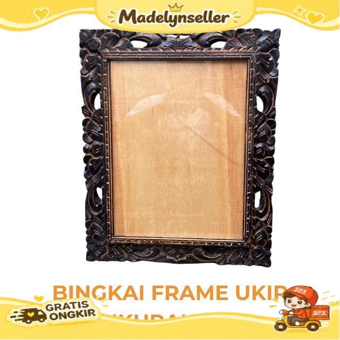 Bingkai Frame Ukir 12 R 30 X 40 Cm - Bingkai Ukir A 3 Kayu  - Frame Ukir 12 R - Bingkai Foto Bali - 