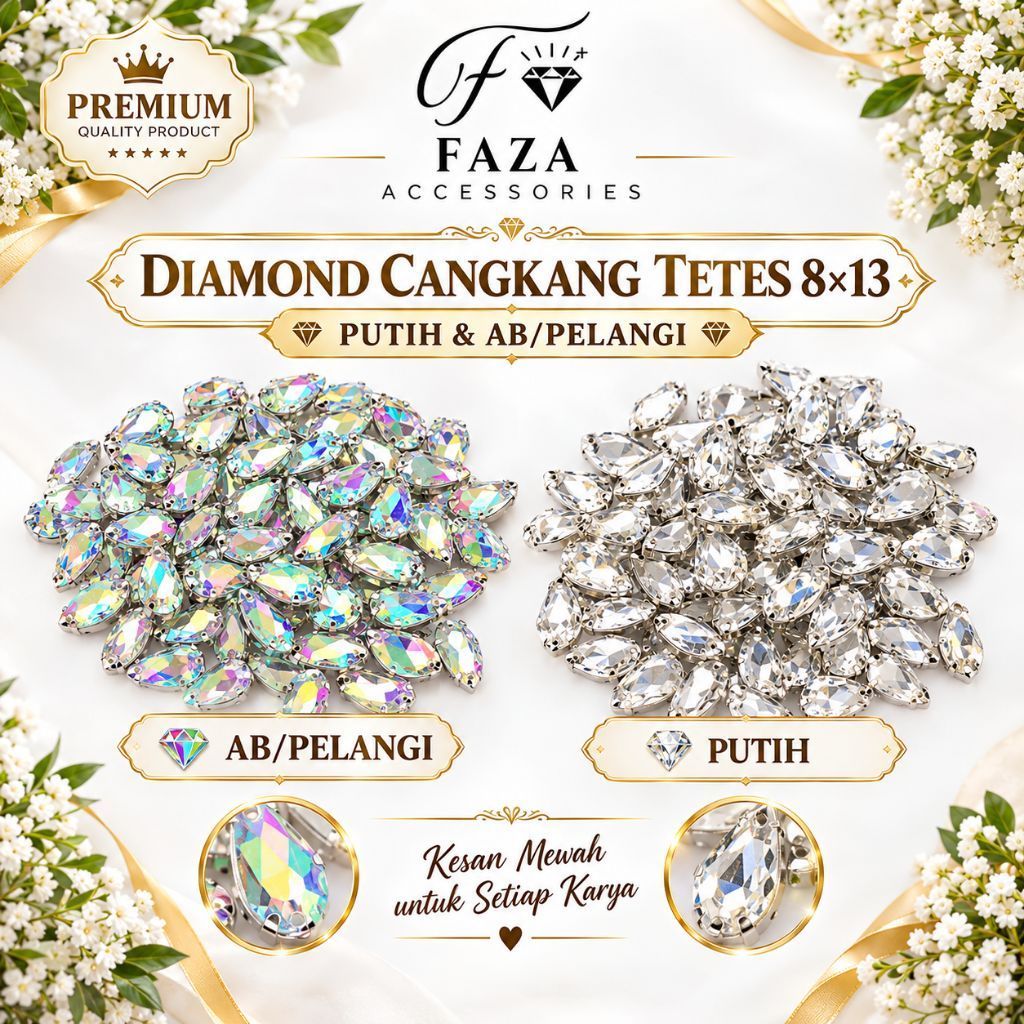 Cangkang Tetes 8x13 Putih dan Pelangi / Cangkang tetes / Payet Tetes / Mute Cangkang / Payet Cangkan
