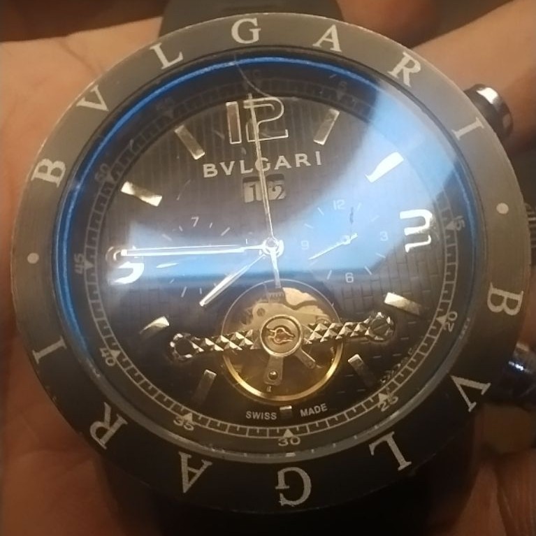 jam tangan pria bvlgarii full stainless bekas