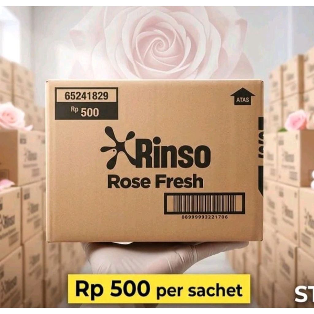 Rinso Rose Fresh deterjen cair sachet Rp 500