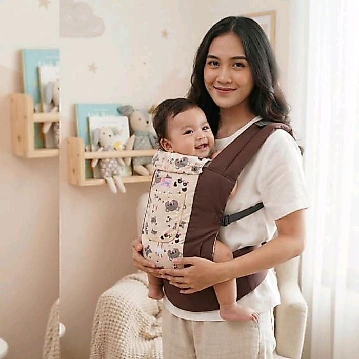 SwanBaby Gendongan Bayi Ransel M-Shape SSC Gendongan Bayi Depan Belakang - Cream Panda