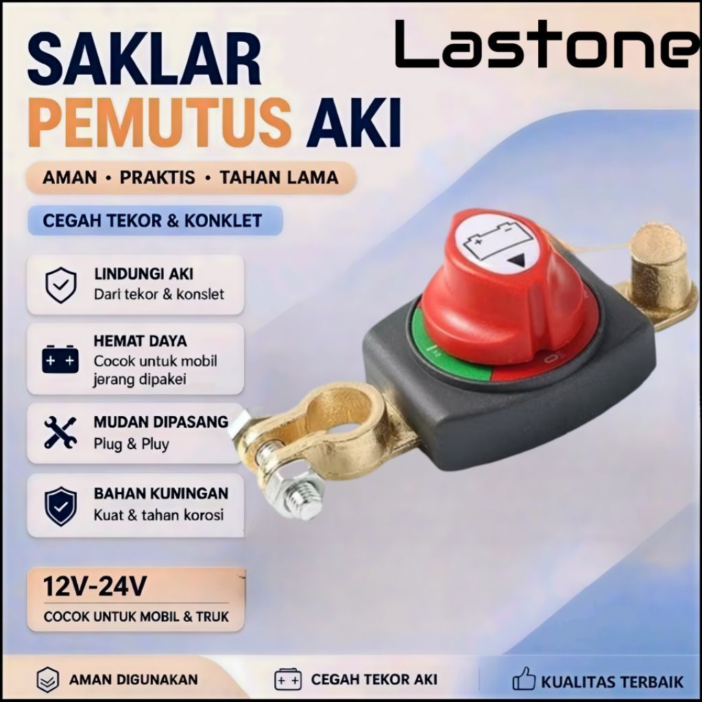 LASTONE Saklar Pemutus Arus Aki Disconnected ON OFF Switch 12V/48V Perlindungan Terhadap Aki Mobil