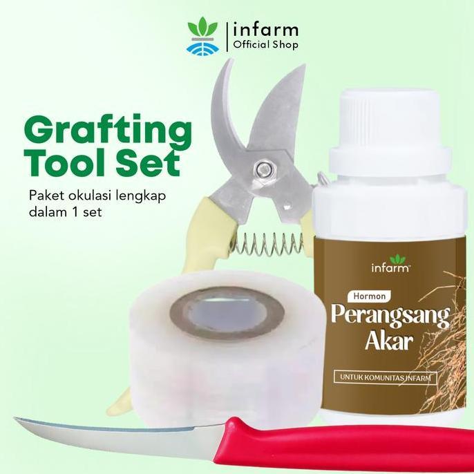 PAKET GRAFTING TOOL SET, PAKET LENGKAP PERALATAN STEK TANAMAN NUTRISI PERANGSANG AKAR GUNTING DAHAN 